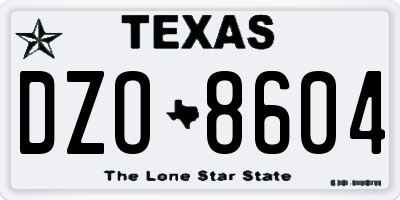 TX license plate DZO8604