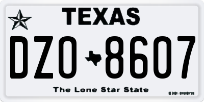 TX license plate DZO8607