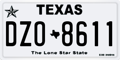 TX license plate DZO8611
