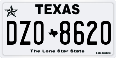 TX license plate DZO8620