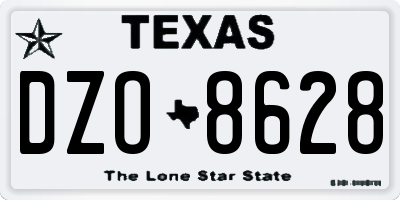 TX license plate DZO8628