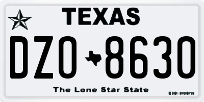 TX license plate DZO8630