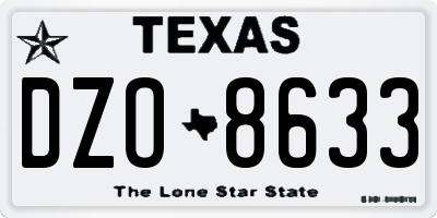 TX license plate DZO8633