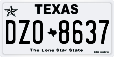 TX license plate DZO8637