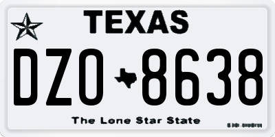 TX license plate DZO8638