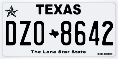 TX license plate DZO8642