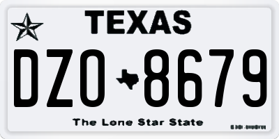 TX license plate DZO8679