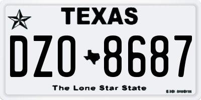 TX license plate DZO8687