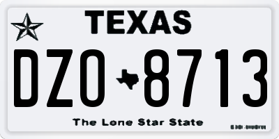 TX license plate DZO8713