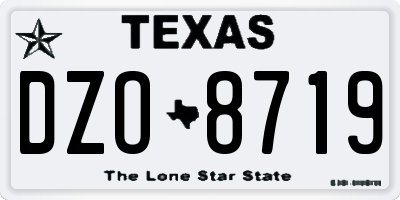 TX license plate DZO8719
