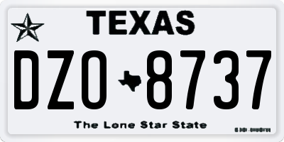 TX license plate DZO8737