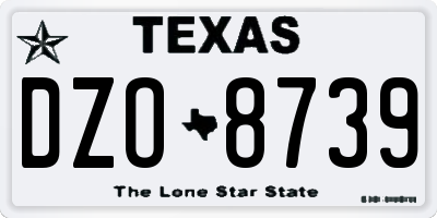 TX license plate DZO8739