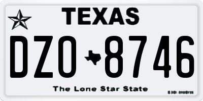 TX license plate DZO8746