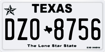 TX license plate DZO8756