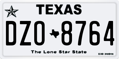 TX license plate DZO8764
