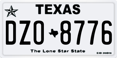 TX license plate DZO8776