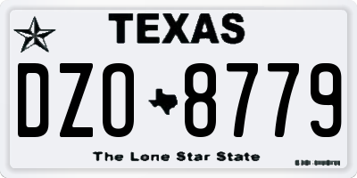 TX license plate DZO8779