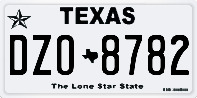 TX license plate DZO8782