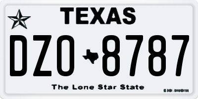 TX license plate DZO8787
