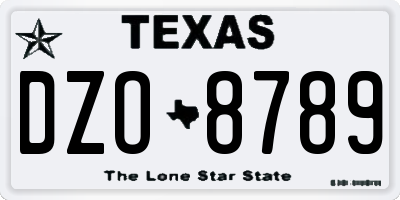 TX license plate DZO8789