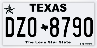 TX license plate DZO8790