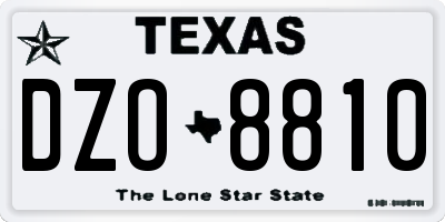 TX license plate DZO8810