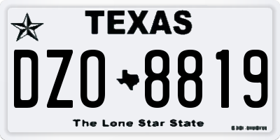 TX license plate DZO8819
