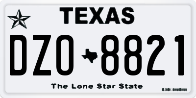 TX license plate DZO8821