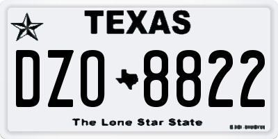 TX license plate DZO8822