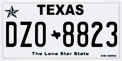 TX license plate DZO8823