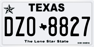 TX license plate DZO8827