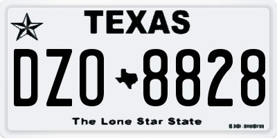 TX license plate DZO8828