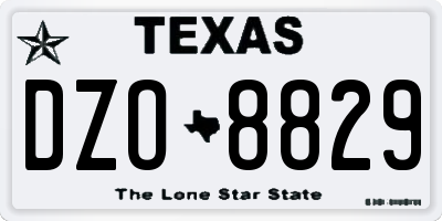 TX license plate DZO8829