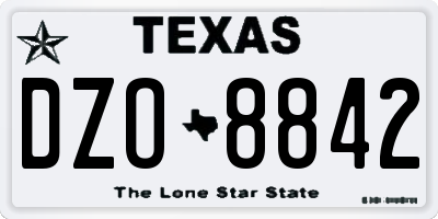 TX license plate DZO8842