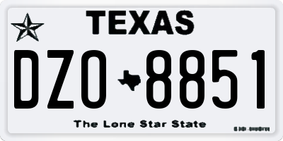 TX license plate DZO8851