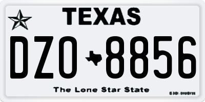 TX license plate DZO8856