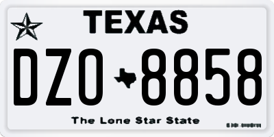 TX license plate DZO8858