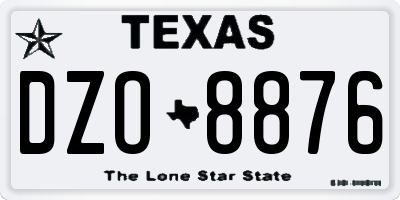 TX license plate DZO8876