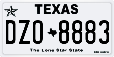 TX license plate DZO8883