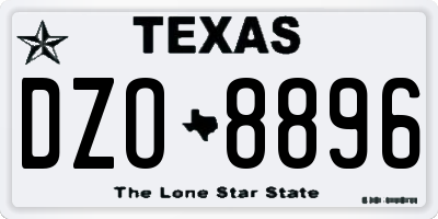 TX license plate DZO8896