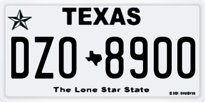 TX license plate DZO8900
