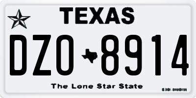 TX license plate DZO8914