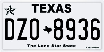 TX license plate DZO8936