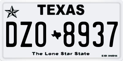 TX license plate DZO8937