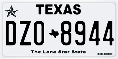 TX license plate DZO8944