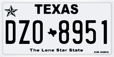 TX license plate DZO8951