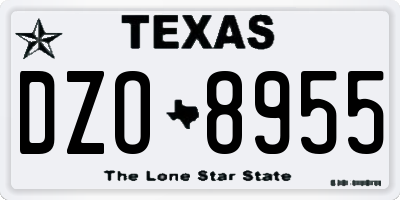 TX license plate DZO8955