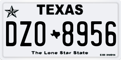 TX license plate DZO8956