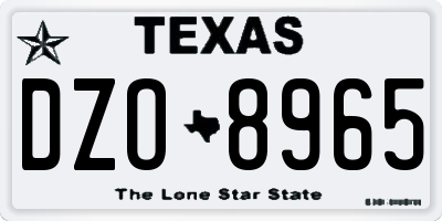 TX license plate DZO8965