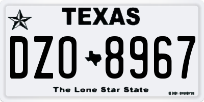TX license plate DZO8967